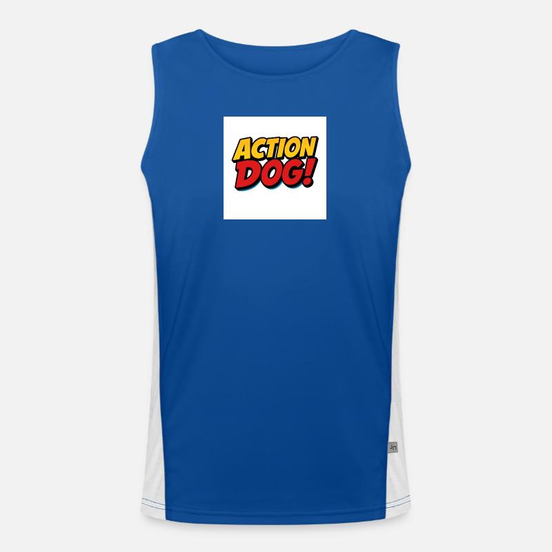 Style de bande dessinée de chien d’action Débardeur respirant contrasté Homme 