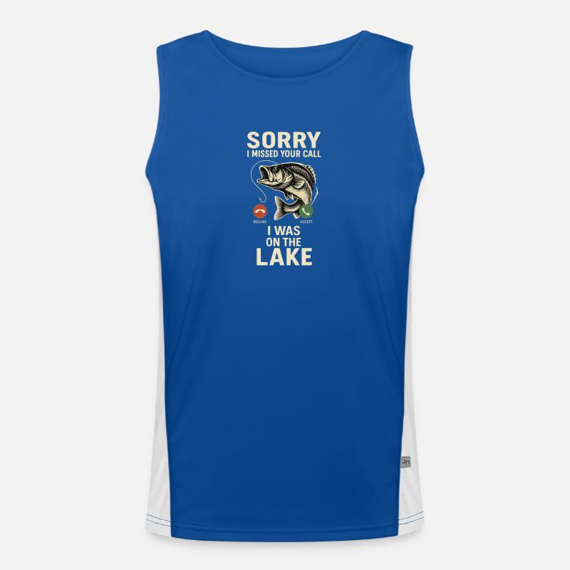 Deep Catch – Minimalist Fish Silhouette Funktionelles Kontrast-Tank Top für Männer 