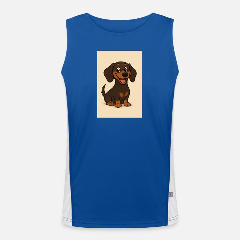 Glücklicher Dackel Funktionelles Kontrast-Tank Top für Männer 