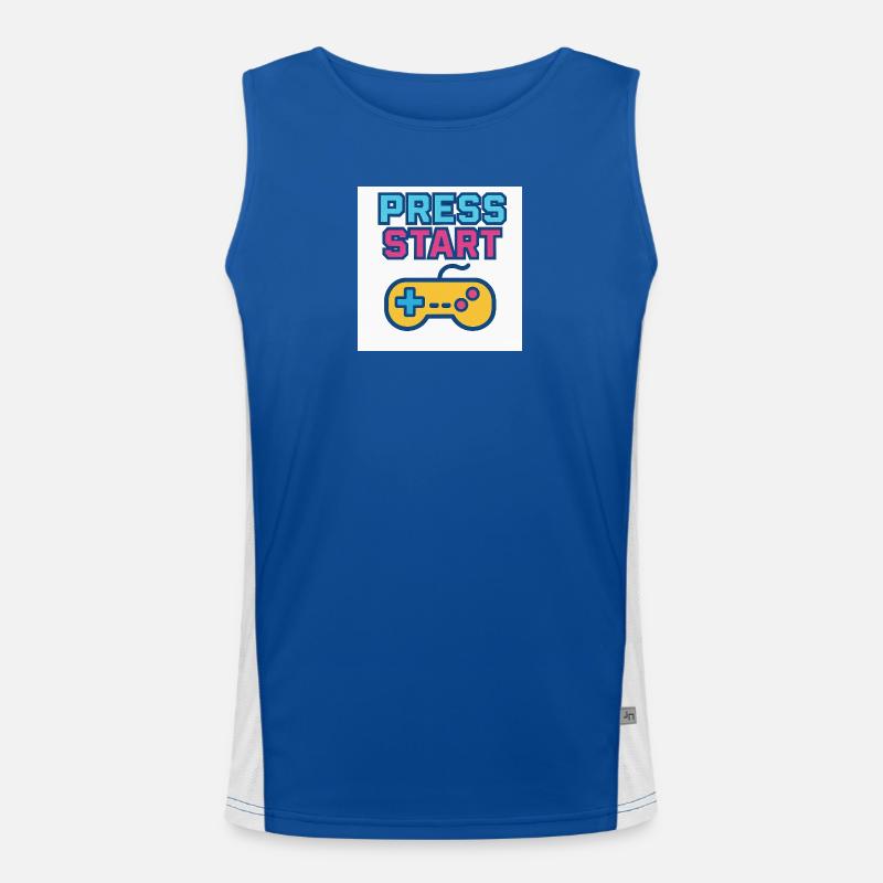 Press Start Gaming Graphics Vintage Men's Functional Contrast Tank Top 