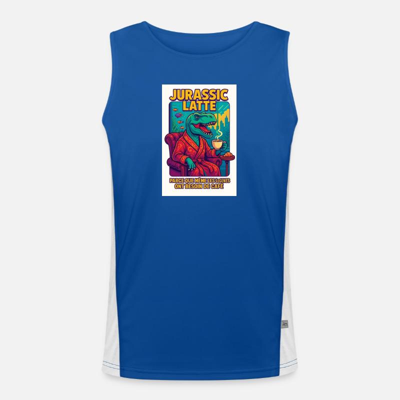 T-Rex Latte - Das Café der Legenden Funktionelles Kontrast-Tank Top für Männer 