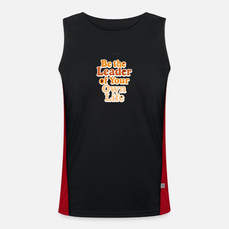 Inspirational leadership text design - Men's Functional Contrast Tank Top - black/red