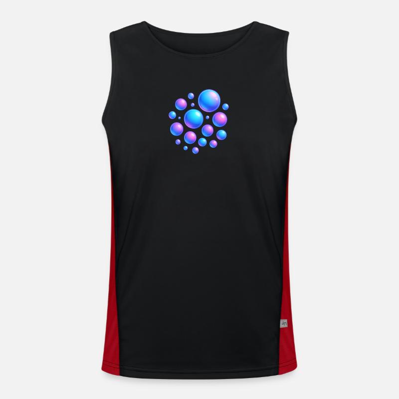 Iridescent bubbles neon colors Men's Functional Contrast Tank Top 