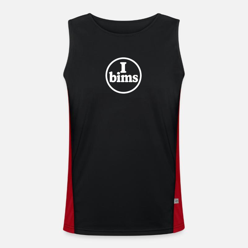 I bims Meme Logo - Men's Functional Contrast Tank Top  - black/red