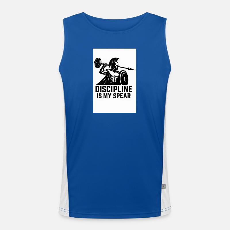 Spartan Discipline – Barbell Spear Men's Functional Contrast Tank Top 