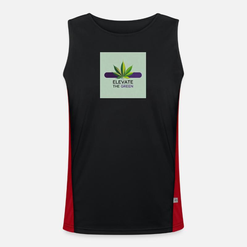 Elevate The Green Cannabis Leaf Men's Functional Contrast Tank Top 