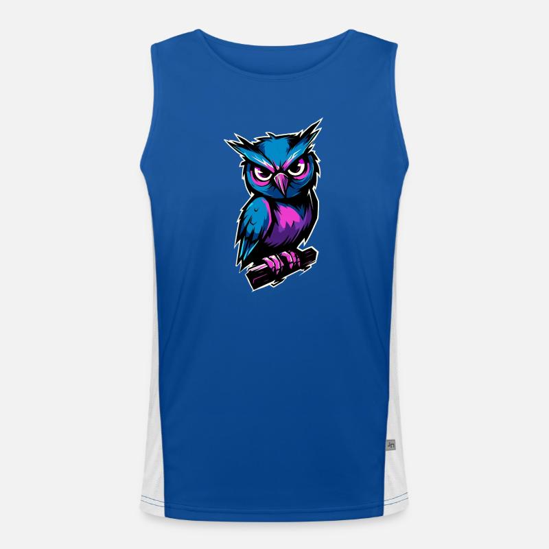 blau lila Eule :) Funktionelles Kontrast-Tank Top für Männer 