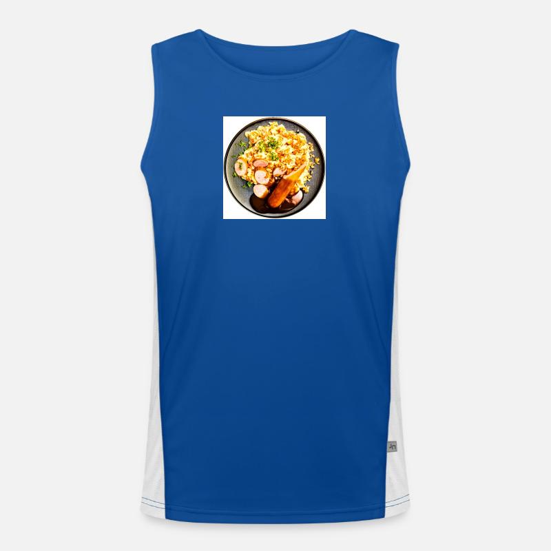 Dish with sausage and mashed potatoes Men's Functional Contrast Tank Top 