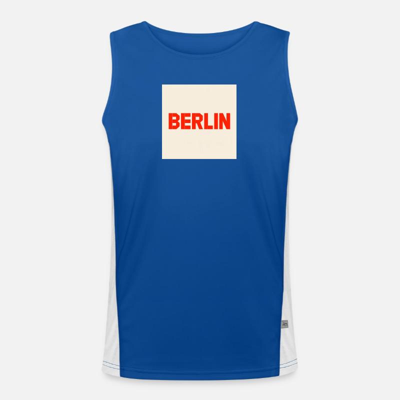 Berlin Bold Block Text Men's Functional Contrast Tank Top 