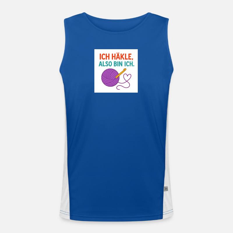 I crochet, therefore I am Men's Functional Contrast Tank Top 