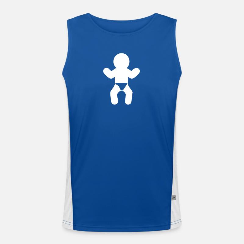 Babysilhouette in Windel Funktionelles Kontrast-Tank Top für Männer 