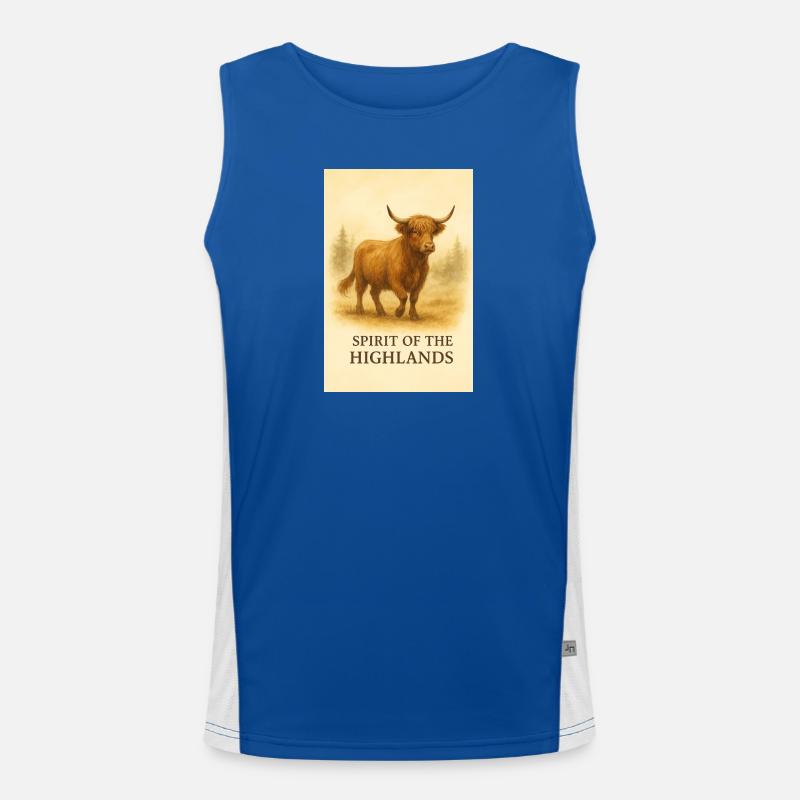 Der Geist der Highlands-Kuh Funktionelles Kontrast-Tank Top für Männer 