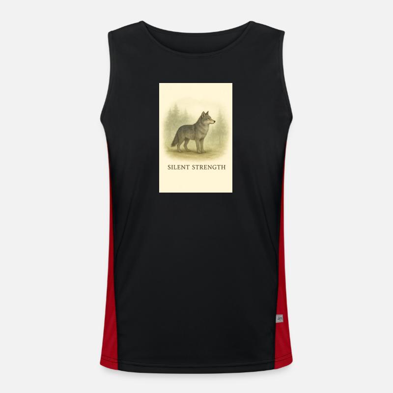 Silent Force Wolf - Men's Functional Contrast Tank Top  - black/red
