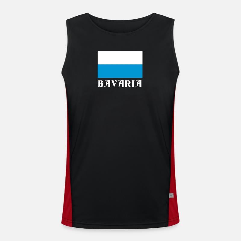 Bavaria Flag with Gothic Text - Men's Functional Contrast Tank Top  - black/red