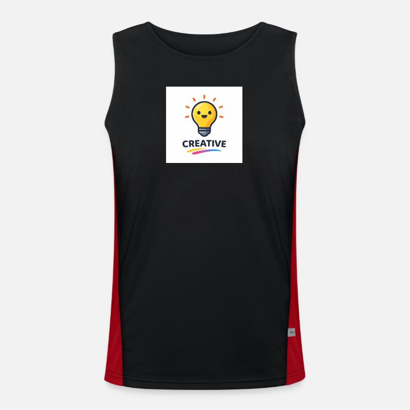 Creative flash of light design - Men's Functional Contrast Tank Top  - black/red