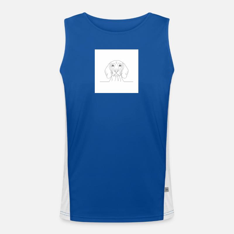 Beagle Line Portrait Head Men's Functional Contrast Tank Top 