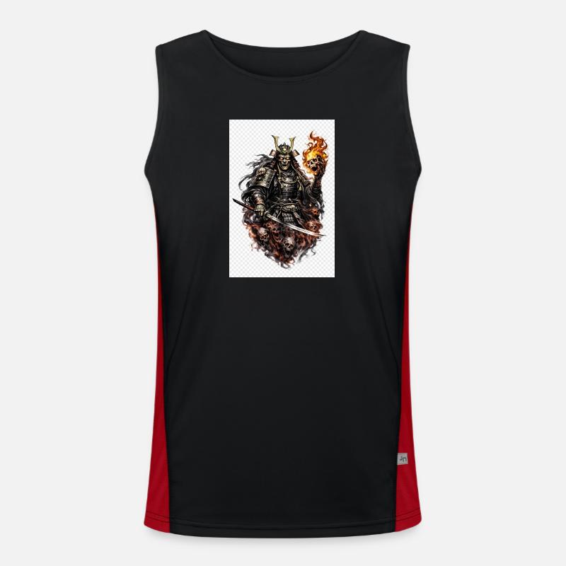 Flameskull Samurai - Men's Functional Contrast Tank Top  - black/red