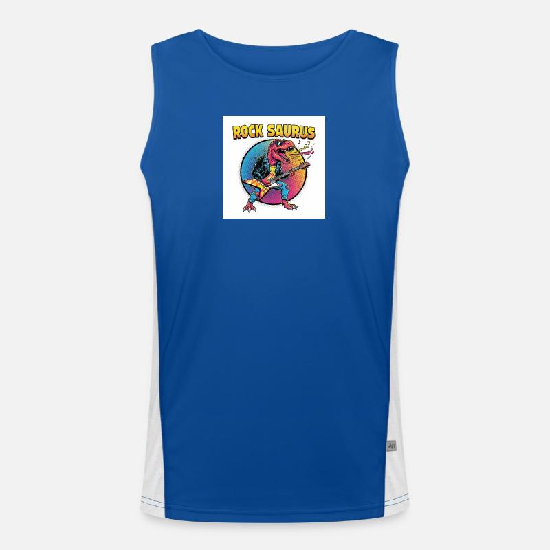 Rock Saurus Guitar Hero Men's Functional Contrast Tank Top 