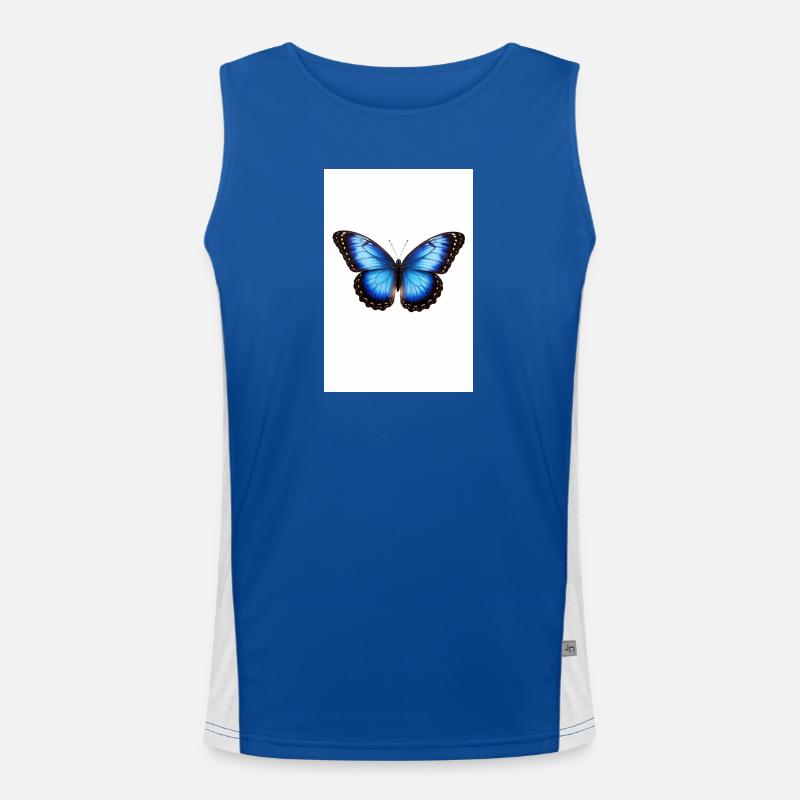 Ailes de papillon bleu Débardeur respirant contrasté Homme 