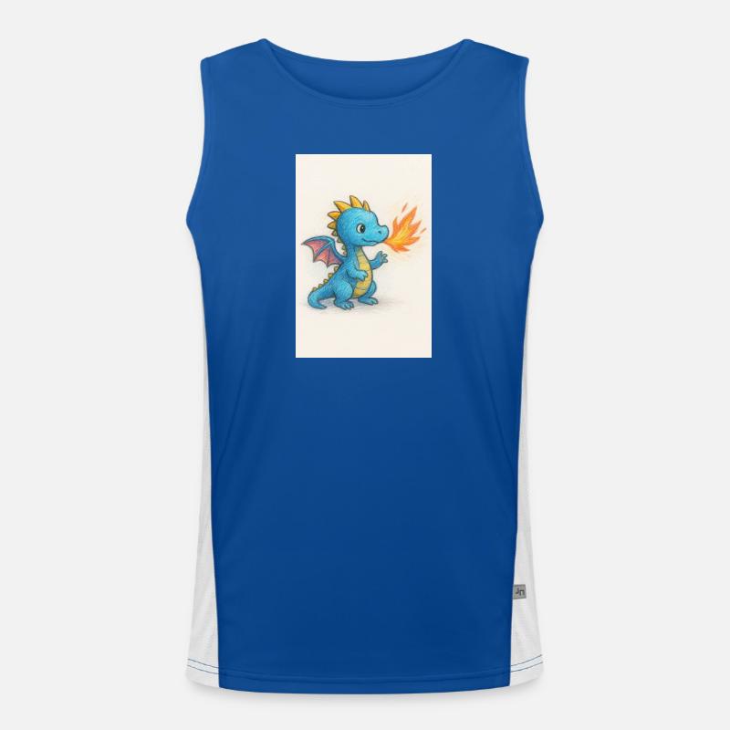 Étincelle du Dragon Bleu Souffle de Feu Débardeur respirant contrasté Homme 