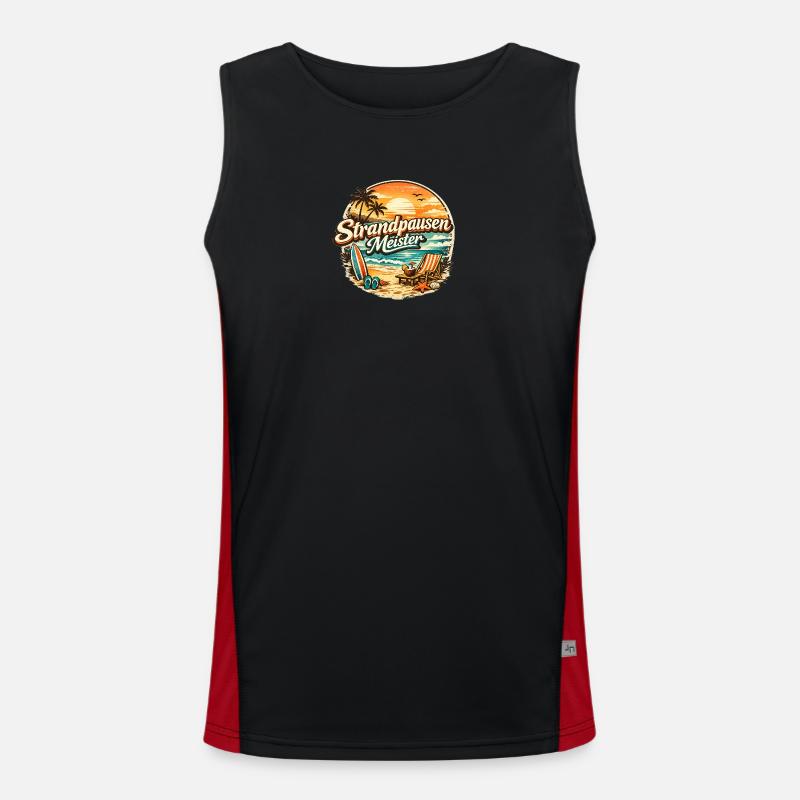 Beach Breaks Master Retro - Men's Functional Contrast Tank Top  - black/red