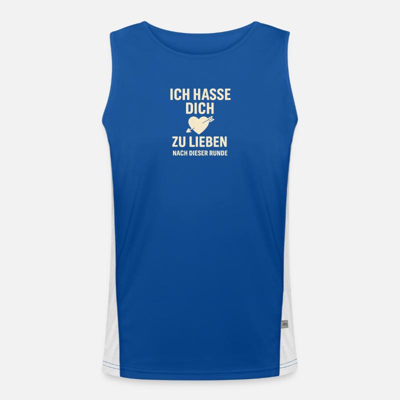 Ich hasse dich zu lieben – Runde Herz geschenk  Funktionelles Kontrast-Tank Top für Männer 