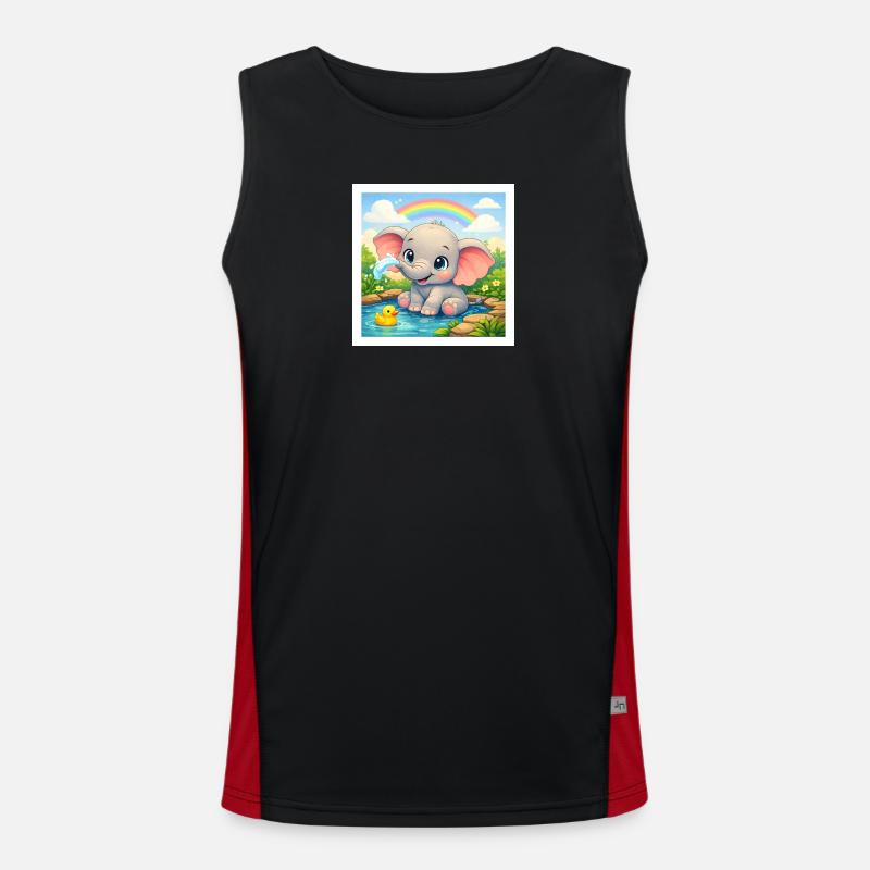 Elli the Elephant - Men's Functional Contrast Tank Top  - black/red