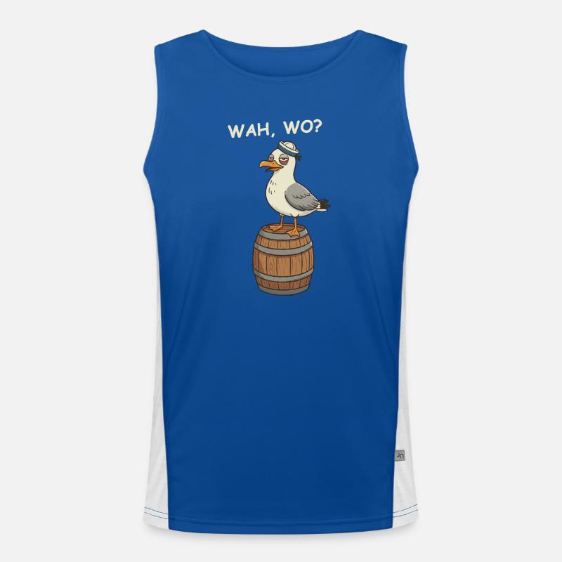 Betrunkene Möwe Funktionelles Kontrast-Tank Top für Männer 