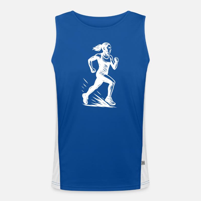 Clear running motif for every day Men's Functional Contrast Tank Top 