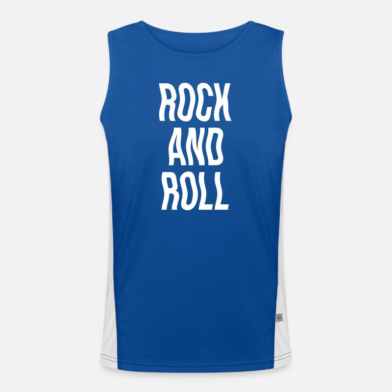 Rock'n'Roll Bold Typografie Funktionelles Kontrast-Tank Top für Männer 
