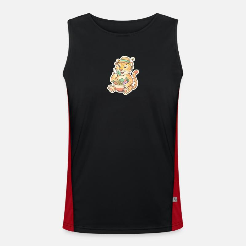 Leopard Kit with Vegetable Basket - Men's Functional Contrast Tank Top  - black/red