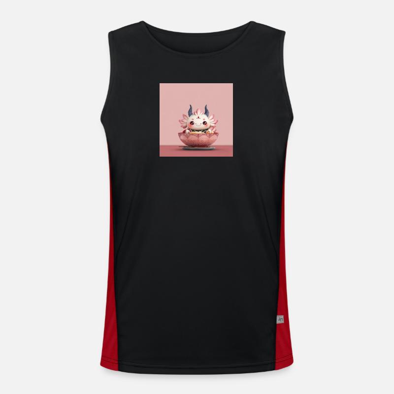 Kawaii Blüten-Dumpling Bowl Drache  Funktionelles Kontrast-Tank Top für Männer 