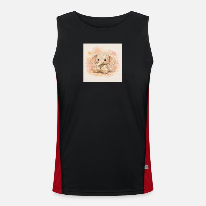 Yarn elephant - Men's Functional Contrast Tank Top  - black/red