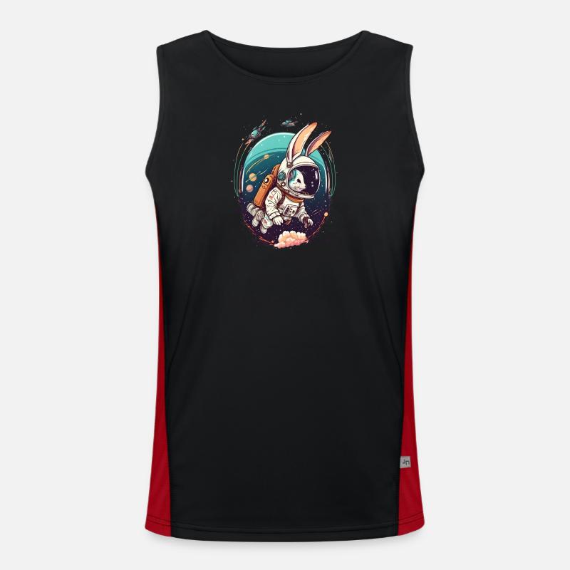 Hase im Weltall Funktionelles Kontrast-Tank Top für Männer 