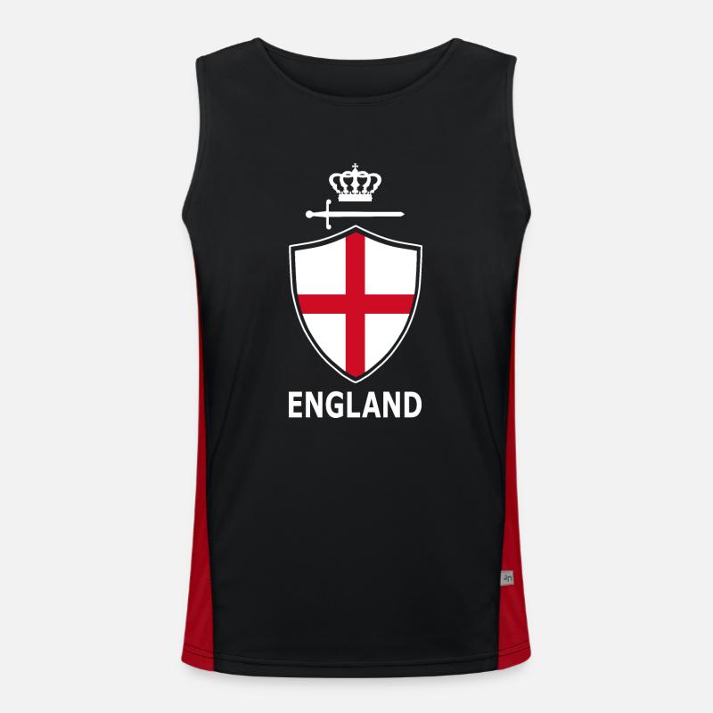 England Wappen mit Schwert und Krone Funktionelles Kontrast-Tank Top für Männer 