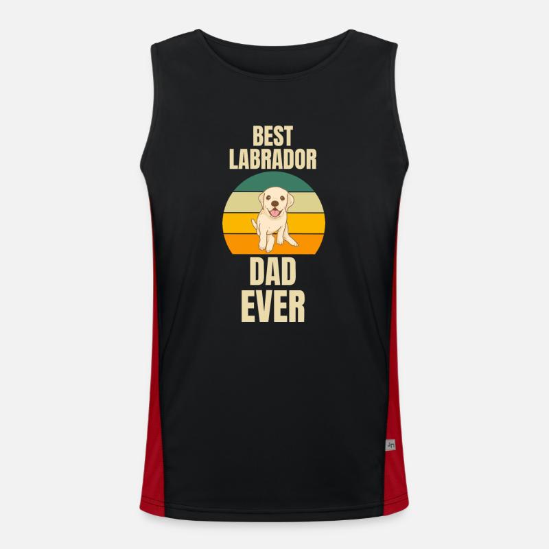 Labrador Papa Hunde Vatertag Retro Labrador Funktionelles Kontrast-Tank Top für Männer 