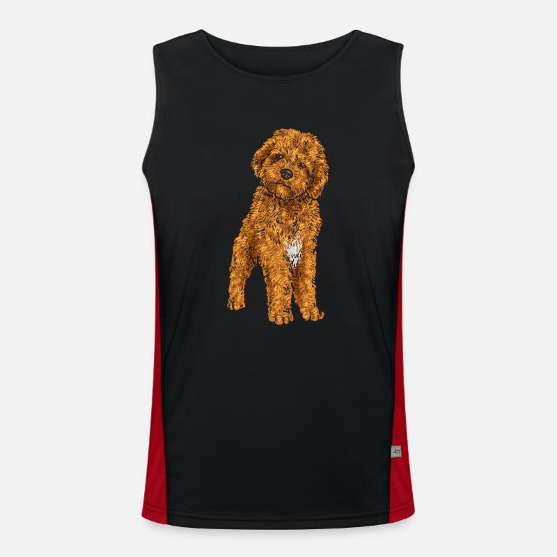 Cavapoo Capoodle Cavoodle Hund Geschenk Funktionelles Kontrast-Tank Top für Männer 