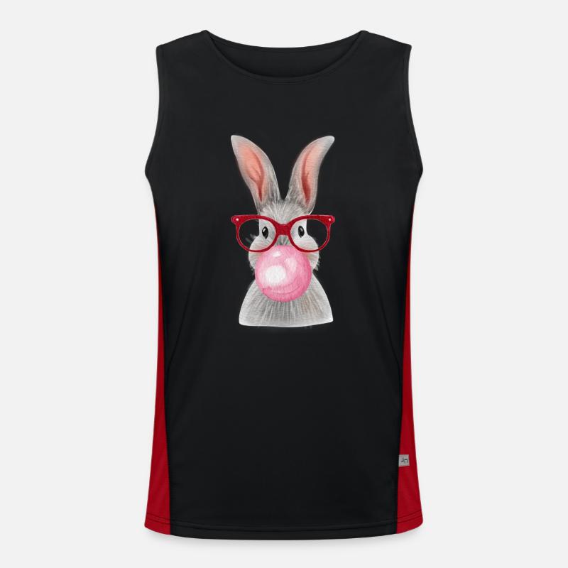 Rabbit chewed gum Men's Functional Contrast Tank Top 