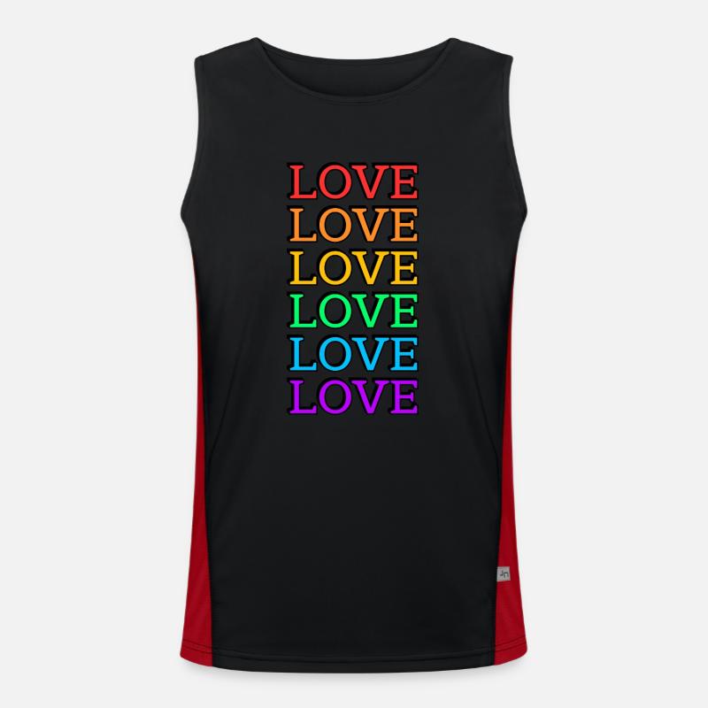 Liebe 6 Regenbogenfarben Gay Pride Funktionelles Kontrast-Tank Top für Männer 
