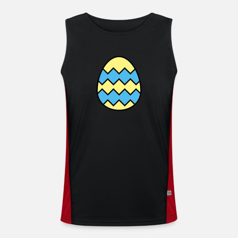 Easter egg jagged - Men's Functional Contrast Tank Top  - black/red