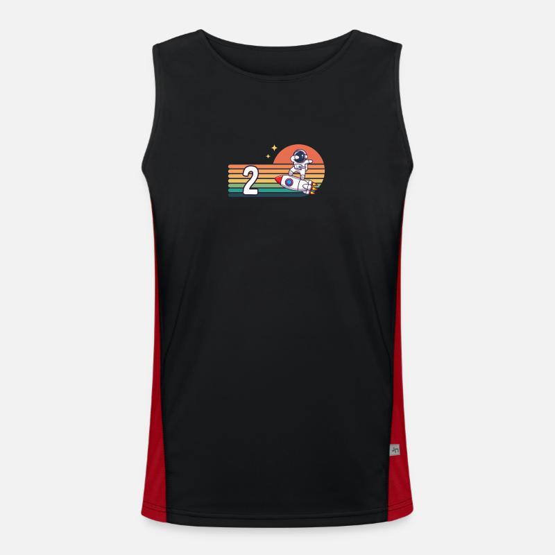 Vintage Rocket Astronaut 2 Years Dab 2nd Men's Functional Contrast Tank Top 