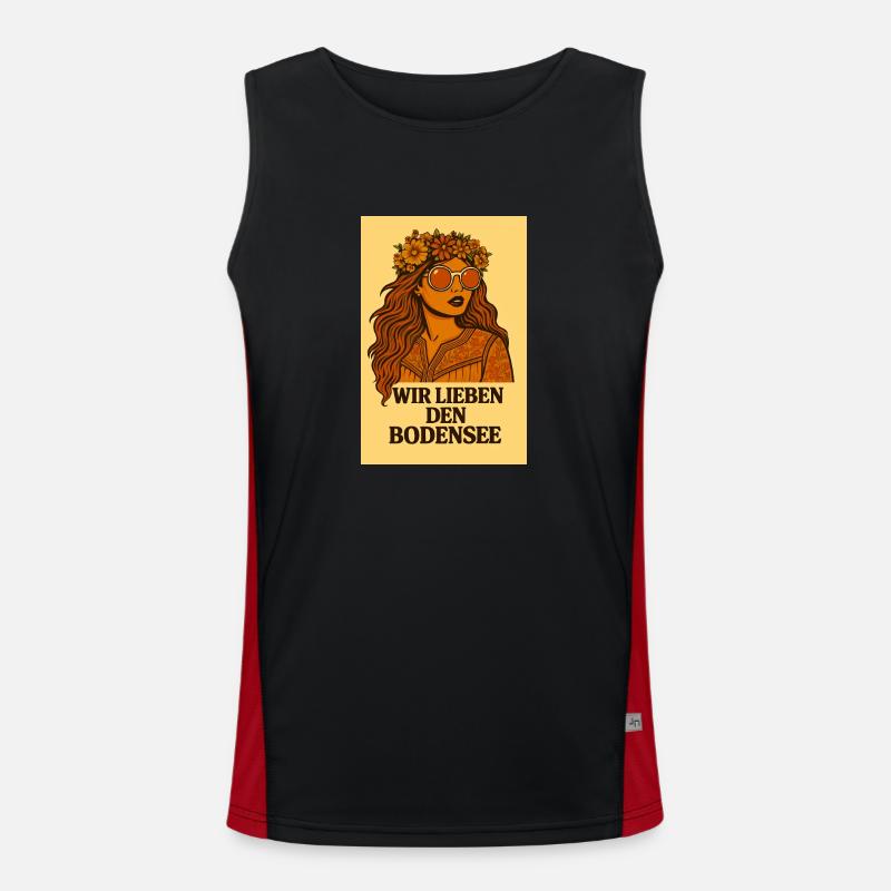 Wir lieben den BodenseeGirl Funktionelles Kontrast-Tank Top für Männer 