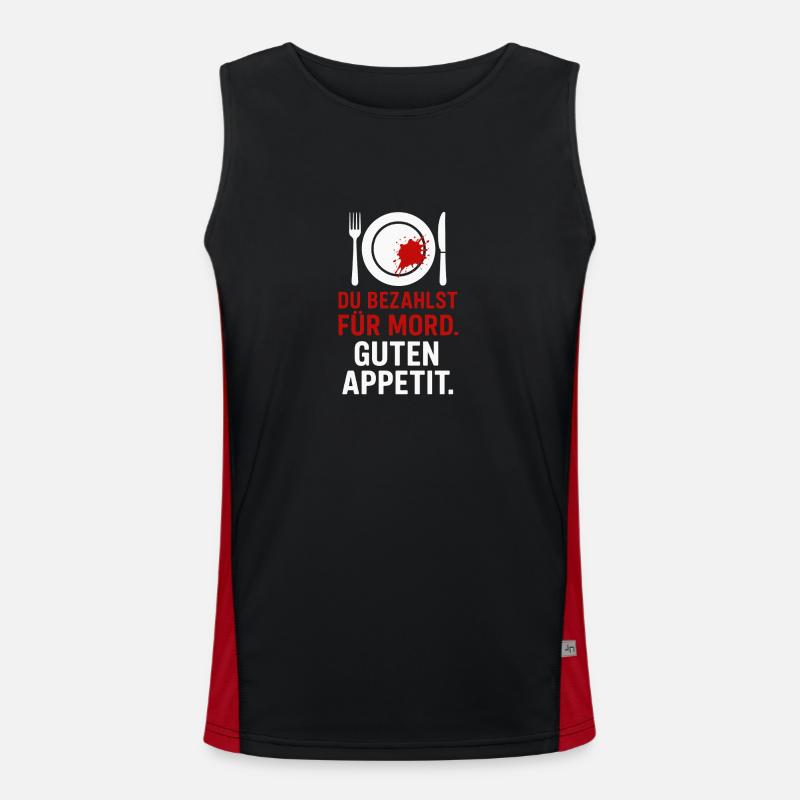 Murder on the plate - Men's Functional Contrast Tank Top  - black/red
