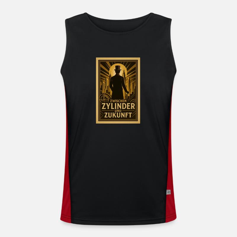1930 Between Cylinder and Future - Men's Functional Contrast Tank Top  - black/red