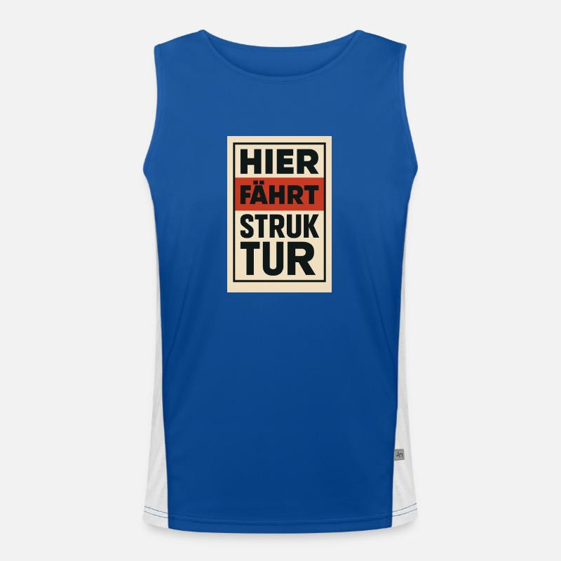 Here Drives Structure 1930s Poster Men's Functional Contrast Tank Top 