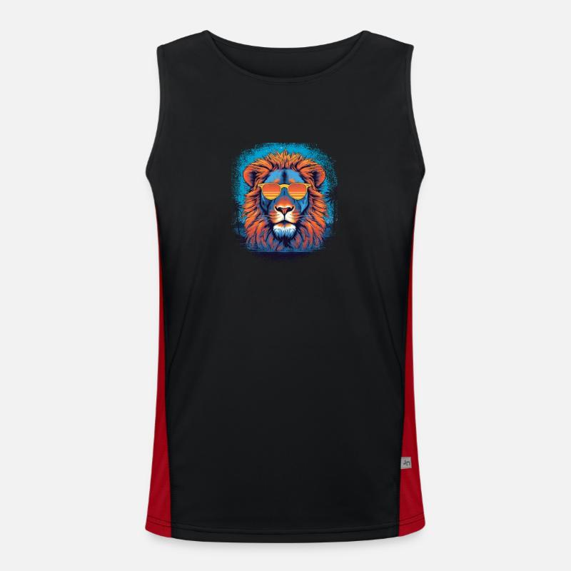 birthday present idea lion statement humor Funktionelles Kontrast-Tank Top für Männer 