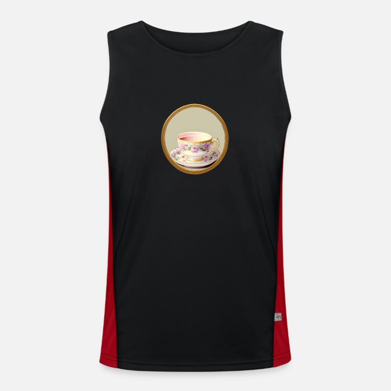 Eine Tasse Tee oder Kaffee? Funktionelles Kontrast-Tank Top für Männer 