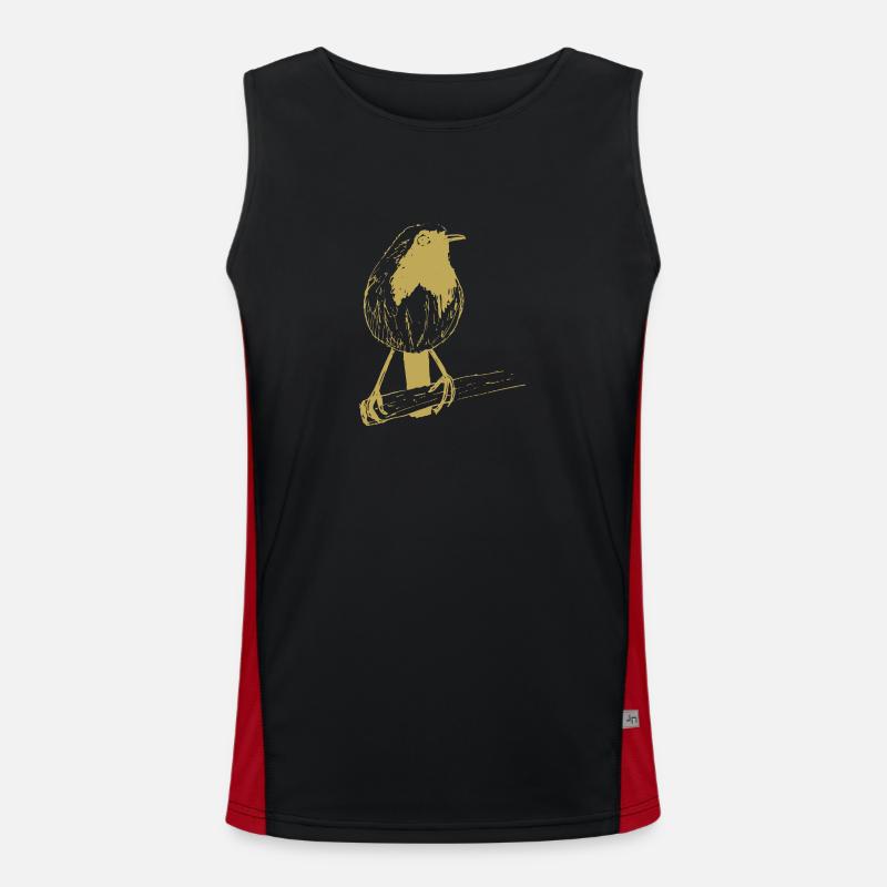 Illustrierte Designs mit Rotkelchen Funktionelles Kontrast-Tank Top für Männer 