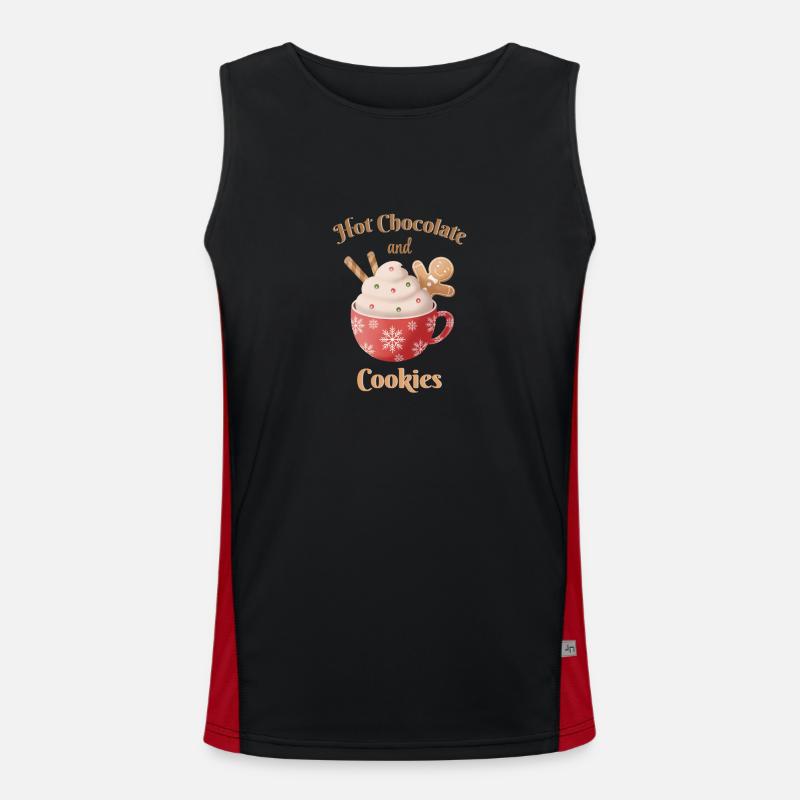 Hot Chocolate and Gingerbread Cookies Funktionelles Kontrast-Tank Top für Männer 