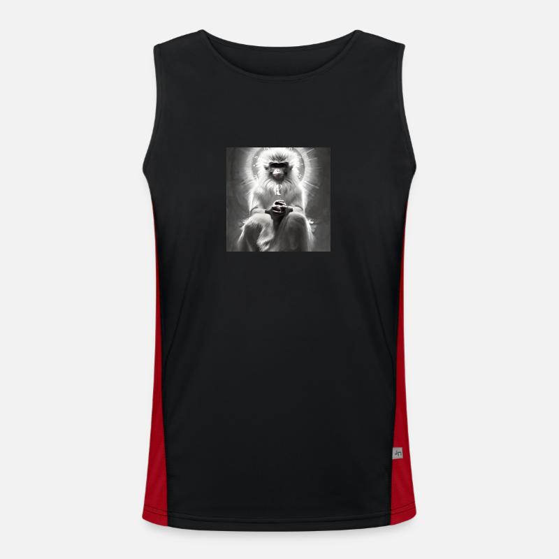 Serie: Wise Monkey Canotta sportiva da uomo in contrasto cromatico 